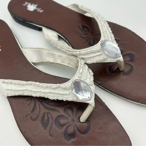 Vintage Tropical Hawaiian Beach Flip Flop Sandals - Picture 2 of 3